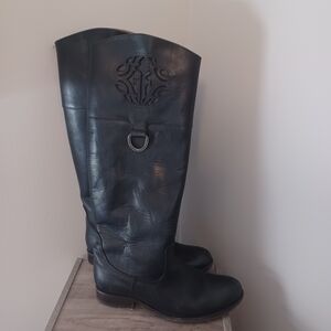 FRYE Melissa Logo Tall Leather Riding Boots Sz 7